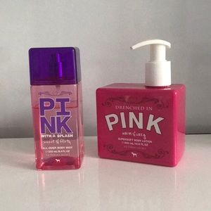 VS Pink sweet & flirty spray, warm & cozy lotion